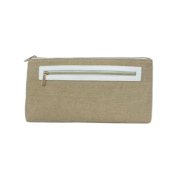 office lady linen clutch with leather opening women casual match for shopping＿3